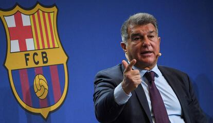 El presidente del FC Barcelona, Joan Laporta