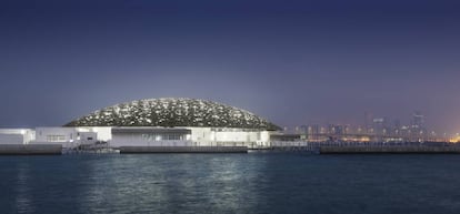 Vista del Louvre Abu Dhabi. 