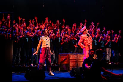 Un instante del musical 'Ubuntu y Acción!', en el Teatro Circo Price de Madrid.