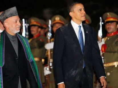 Hamid Karzai y Barack Obama.