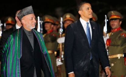 Hamid Karzai y Barack Obama.