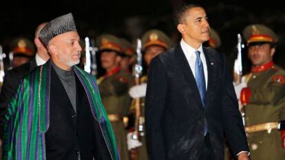 Hamid Karzai y Barack Obama.