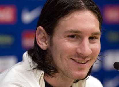 Messi durante una rueda de prensa.
