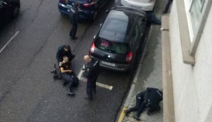 A photo from the scene of the shooting, uploaded by the UFP union to Twitter.