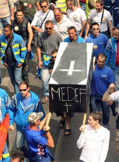 Manifestación contra la reforma de las pensiones, el martes en Marsella.
