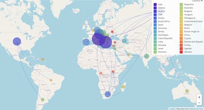 Mapa de las transmisiones del virus del Nilo Occidental. / CLINICAL BIOINFORMATICS AREA