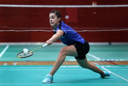La jugadora de bádminton Carolina Marín, en el Centro de Alto Rendimiento del CSD en Madrid.