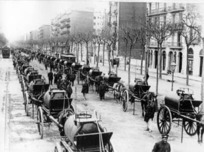 Antiguo servicio de recogida de residuos en Barcelona.