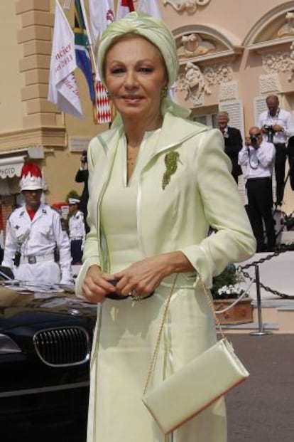 Farah Diba, en la boda del pr&iacute;ncipe Alberto y Charlene en M&oacute;naco, el pasado julio.