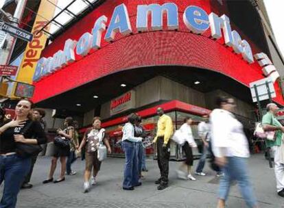 Oficina y cajeros del Bank of America en Nueva York.