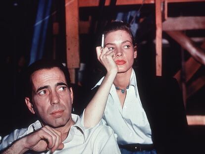 Lauren Bacall con Humphrey Bogart, en 1948.