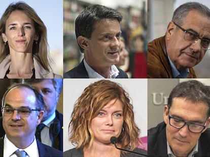 Cayetana Álvarez de Toledo, Manuel Valls, Celestino Corbacho, Jordi Turull, Elisenda Alamany y Jaume Alonso-Cuevillas.