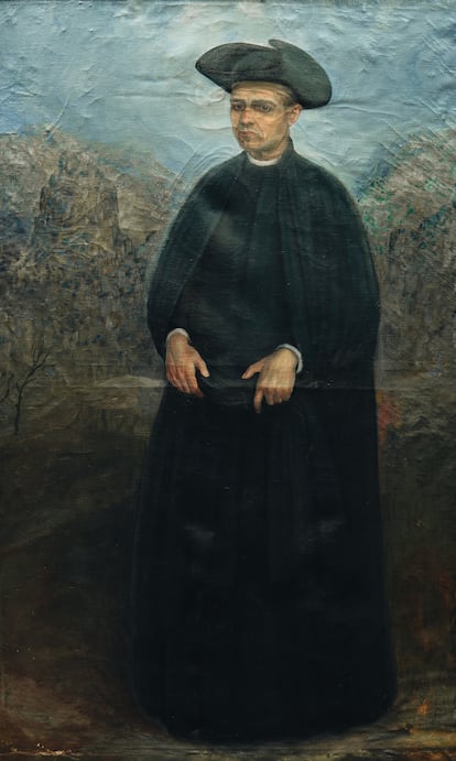 Retrato de Antonio José Ruiz de Padrón en el Cabildo de La Gomera, obra del pintor canario José Aguiar.