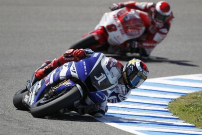 Jorge Lorenzo (Yamaha), durante los entrenamientos de ayer en Jerez.