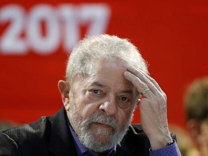 El expresidente brasile&ntilde;o Lula da Silva, en el congreso del Partido de los Trabajadores en S&atilde;o Paulo este mes.