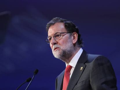 Mariano Rajoy en una conferència.