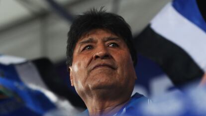 El expresidente Evo Morales, durante el congreso del partido de Gobierno en Lauca Ñ (Bolivia) el 10 de octubre de 2023.