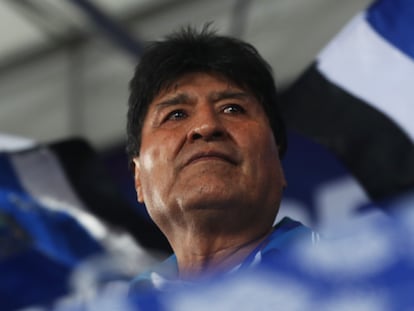 El expresidente Evo Morales, durante el congreso del partido de Gobierno en Lauca Ñ (Bolivia) el 10 de octubre de 2023.