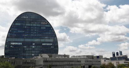 Vista general de la sede de BBVA en el madrileño barrio de Las Tablas, en Madrid.