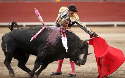 Alejandro Talavante, ayer en la plaza de toros de Acho en Lima (Per&uacute;).