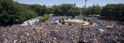 Manifestación de indignados el pasado 19 de junio en Madrid.