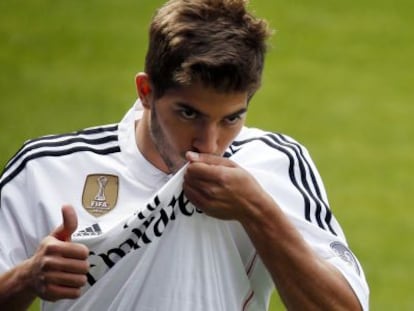 Lucas Silva, ayer en el césped del Bernabéu 