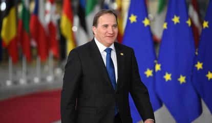 El primer ministro sueco, Stefan Löfven, a su llagada a bruselas el 25 de noviembre de 2018.