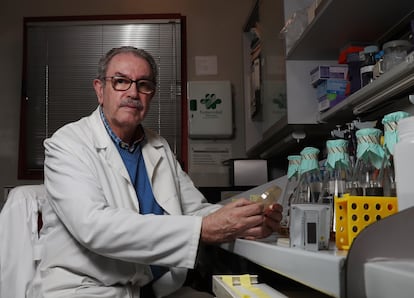 Vicente Larraga, en su laboratorio del CSIC.