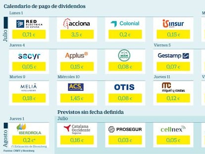 Marea alta de dividendos en la Bolsa: las cotizadas reparten 7.700 millones este verano