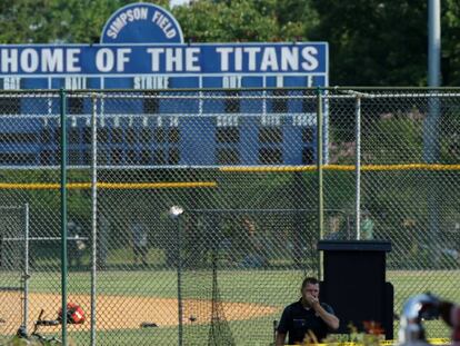 El campo de beísbol en Virginia en el que se produjo el tiroteo.