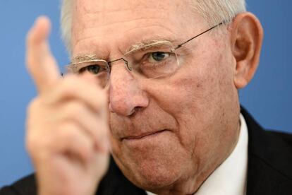 El ministro alem&aacute;n de Finanzas, Wolfgang Sch&auml;uble, durante la pesentaci&oacute;n del borrador de presupuestos para el 2018. 