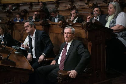 Xavier Trias, l&iacute;der de la oposici&oacute;n, en el Ayuntamiento de Barcelona.
 