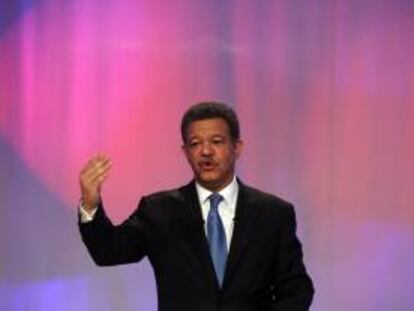 En la imagen, el expresidente dominicano Leonel Fernández, durante la grabación de un discurso el 13 de noviembre de 2012, en Santo Domingo (República Dominicana).