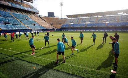 Entrenamiento del Villarreal previo a su partido contra el Maccabi.