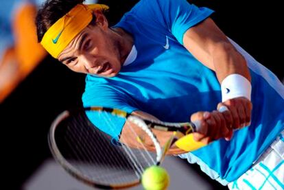 Rafael Nadal, durante su partido de las semifinales contra el letón Ernest Gulbis.