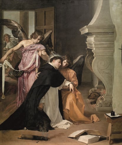 'La tentación de Santo Tomás', de Velázquez, que se encuentra en el Museo Diocesano de Arte Sacro de Orihuela, (Alicante). La exposición fue inaugurada por la reina Sofía y contó con la presencia, entre otras autoridades, de la vicepresidenta del Gobierno, Soraya Sáenz de Santamaría.