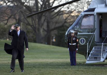 El presidente de EE UU a su llegada a la Casa Blanca. 