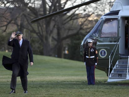 El presidente de EE UU a su llegada a la Casa Blanca. 