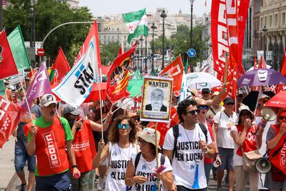 Manifestación de funcionarios de Justicia en Madrid el 27 de junio.