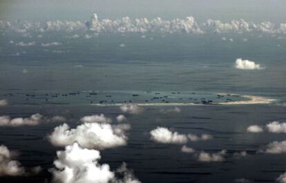 Un arrecife en las islas Spratly fotografiado el pasado 11 de mayo.