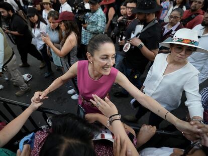 Claudia Sheinbaum durante un acto proselitista en Ciudad de México, el pasado 15 de junio.