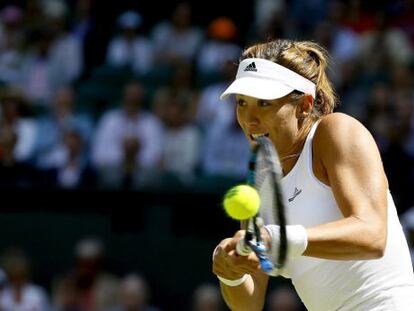 Garbi&ntilde;e Muguruza en la semifinal de Wimbledon.