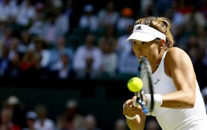 Garbi&ntilde;e Muguruza en la semifinal de Wimbledon.