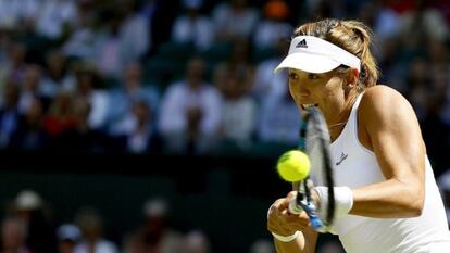 Garbi&ntilde;e Muguruza en la semifinal de Wimbledon.