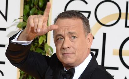 El actor Tom Hanks durante la entrega de los Globos de Oro. 