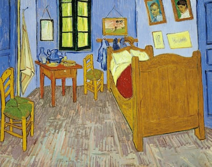 'El dormitorio de Arles', 1889, una pintura de Van Gogh en donde se utiliza el rojo de la grana cochinilla.  