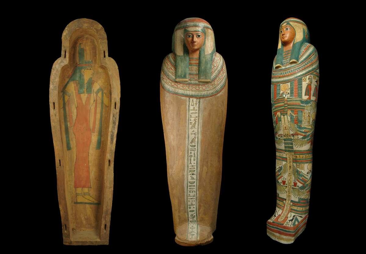 Sarcófagos de Kaipamau, de la exposición 'Hijas del Nilo' (préstamo del Museo Arqueológico de Zagreb)..