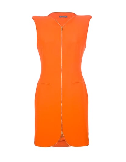 Vestido con cremallera naranja de Alexander McQueen. (1.674 euros)
