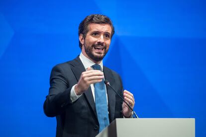 Pablo Casado, en una comparecencia el pasado jueves, en Berlín.