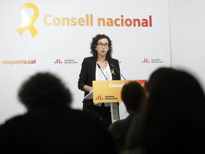 Marta Rovira en un acte d'ERC.